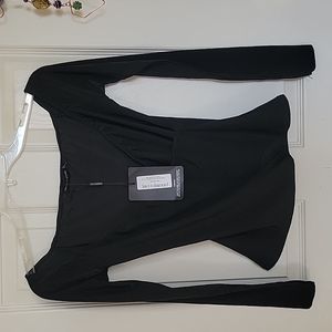 NWT Black cross front long sleeve top size 6